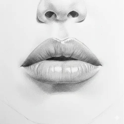 Full lips - plump and voluminous upper and lower lips